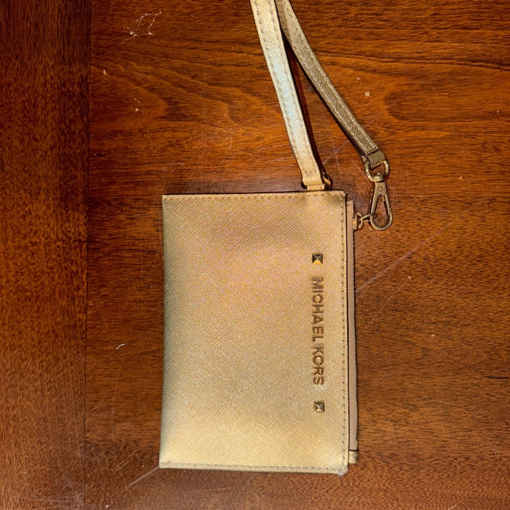 Michael Kors Metallic Gold Wristlet